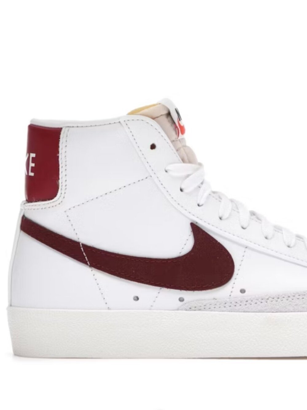 Nike Blazer 77 Shoe Y 4.5 EU 36.5 Sneaker High Top White Burgundy Team Maroon